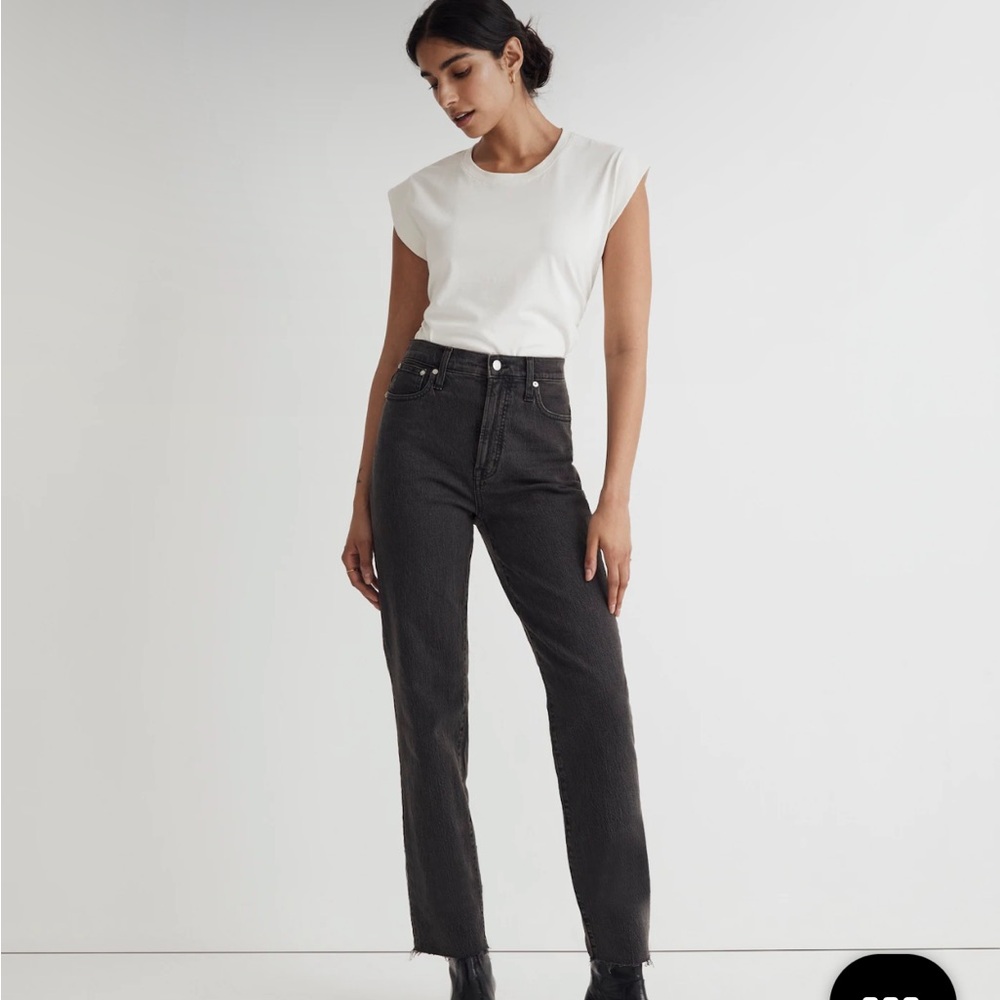 the perfect vintage straight jean | black jeans | size 26. | Madewell